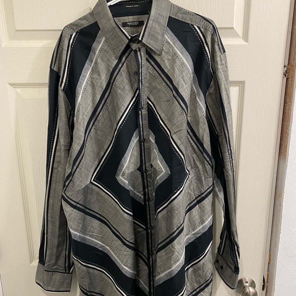 Designer Big and tall long sleeve button up